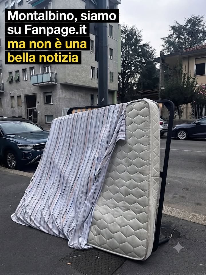 Mobili abbandonati su un marciapiede tra Dergano e Ca Granda
