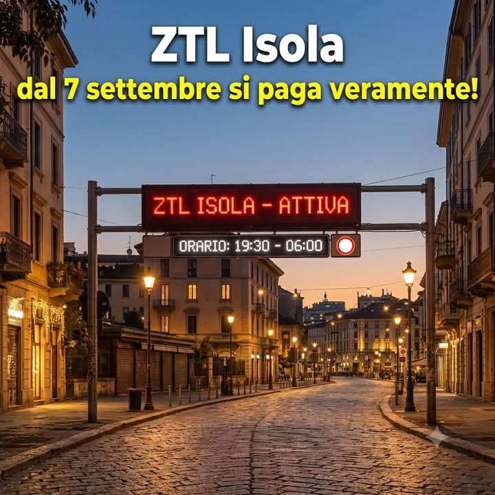 Varco ZTL con telecamera in una via del quartiere Isola